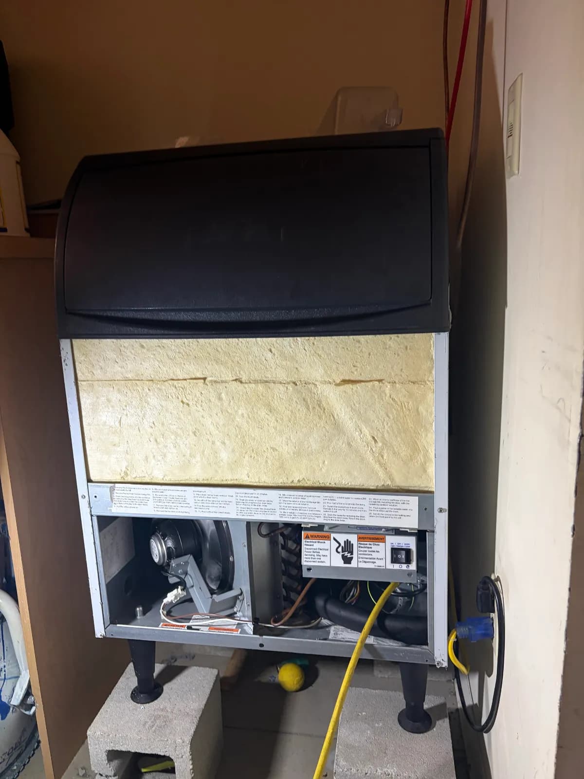 Commercial ice machine repaired by MSA Appliance Repair at a university in Boca Raton Florida