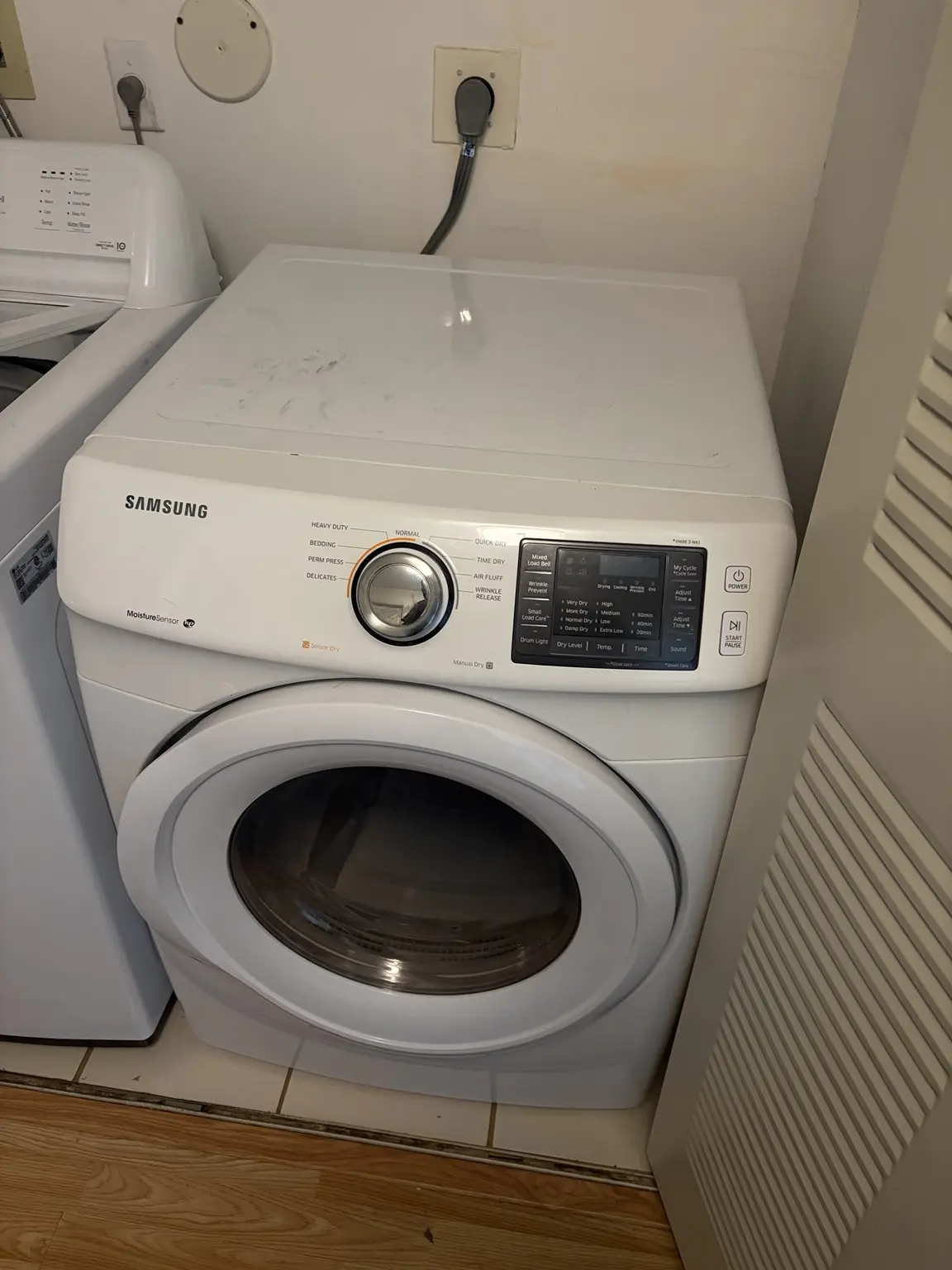 Samsung dryer after temperature sensor repair and internal maintenance in Davie Florida