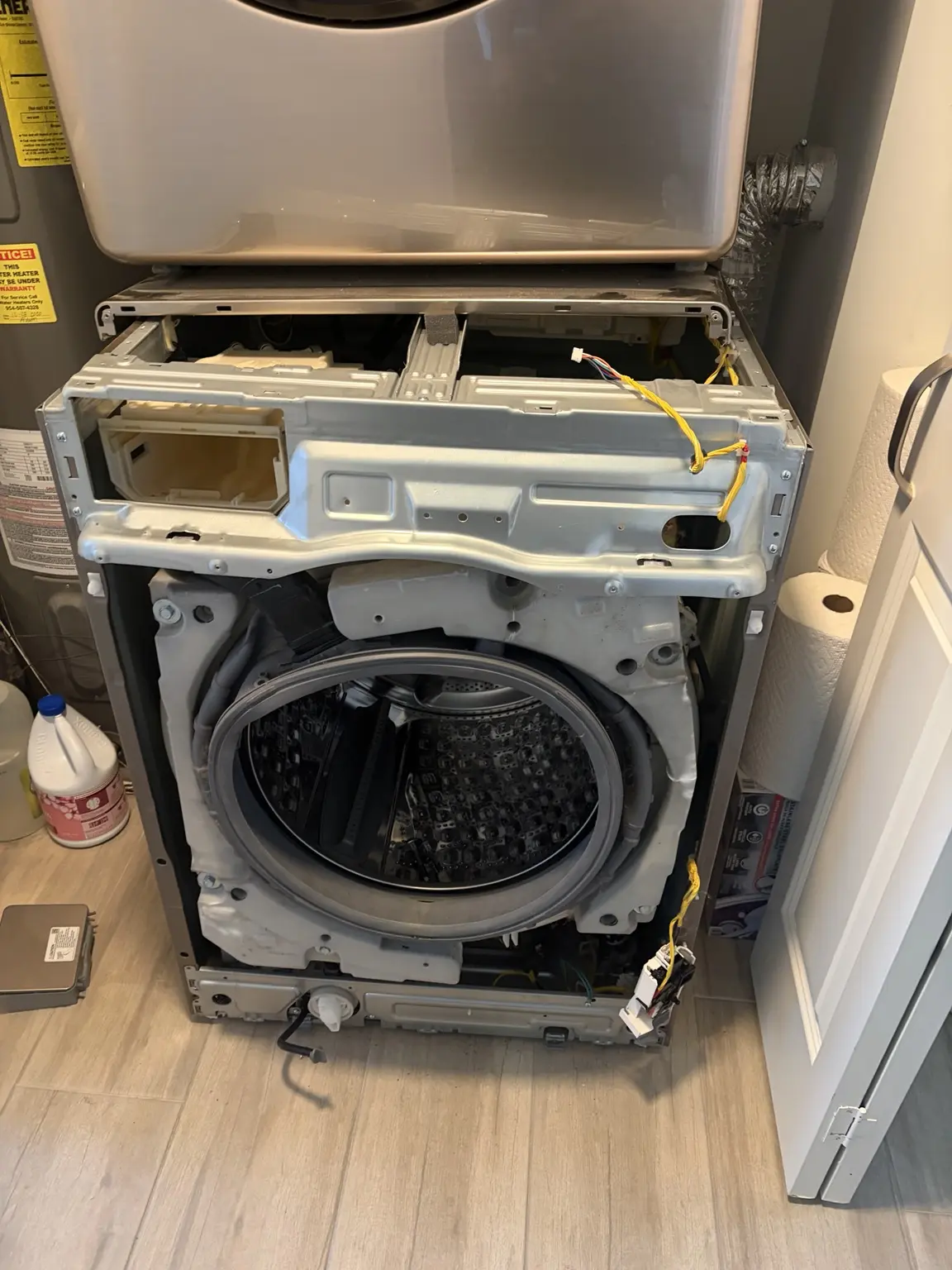 Replacement front outer tub installed in a Samsung front-load washing machine