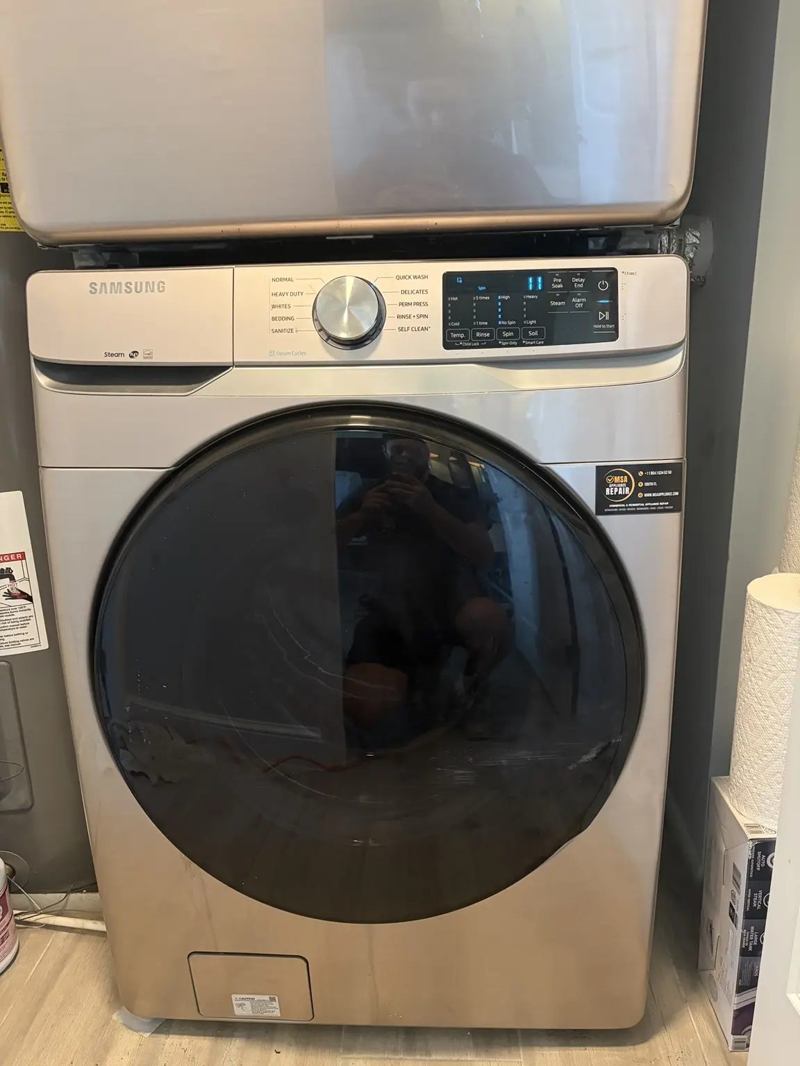 Samsung front-load washer after outer tub repair in Pompano Beach Florida