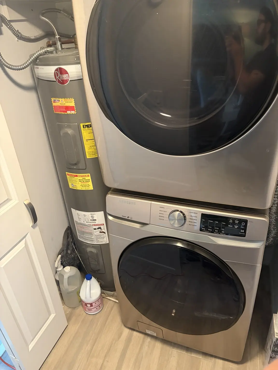 Stacked Samsung washer restored after repair in Pompano Beach ZIP code 33069