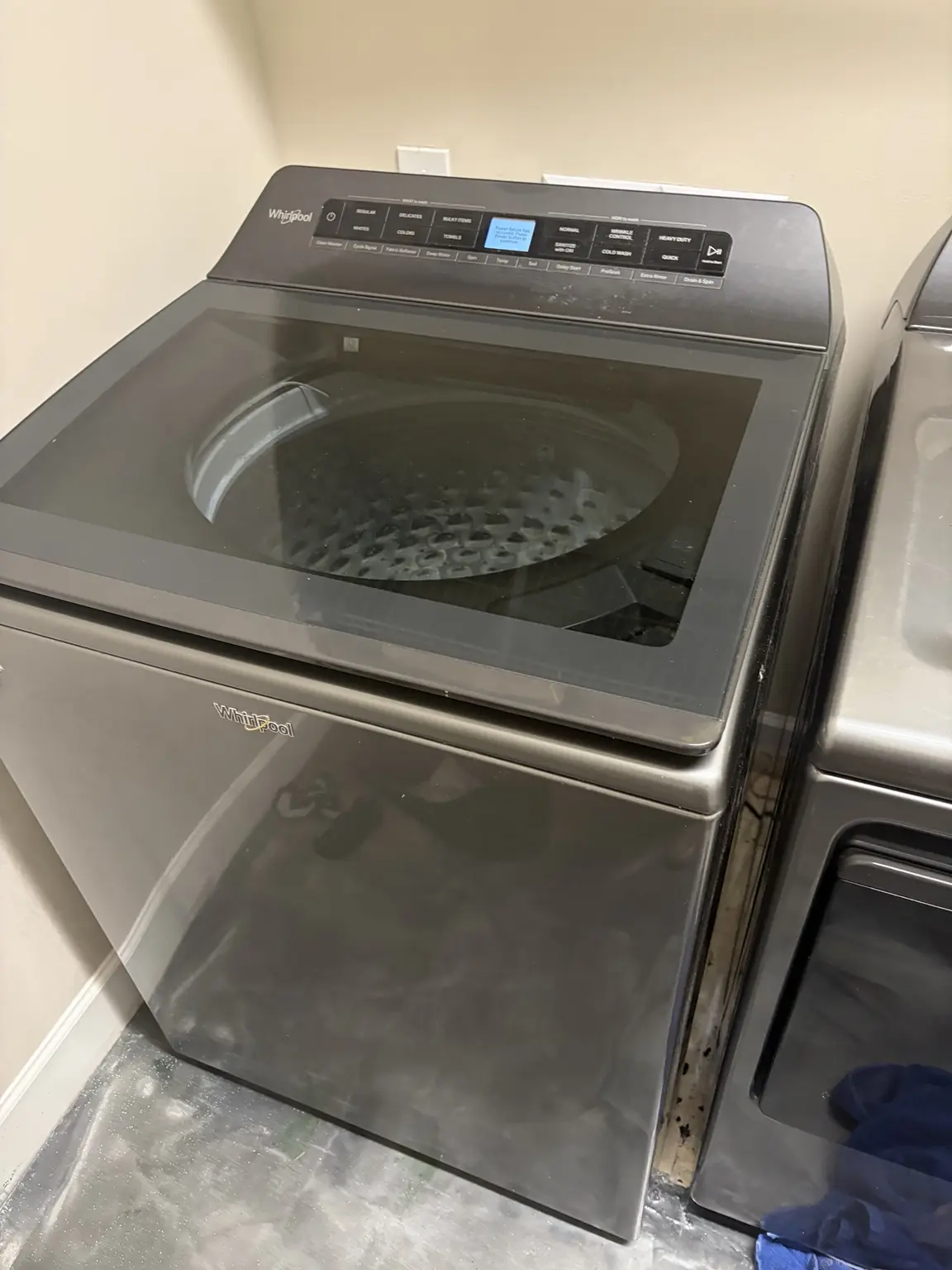 Whirlpool top-load washer after suspension repair in Westlake Florida 33470