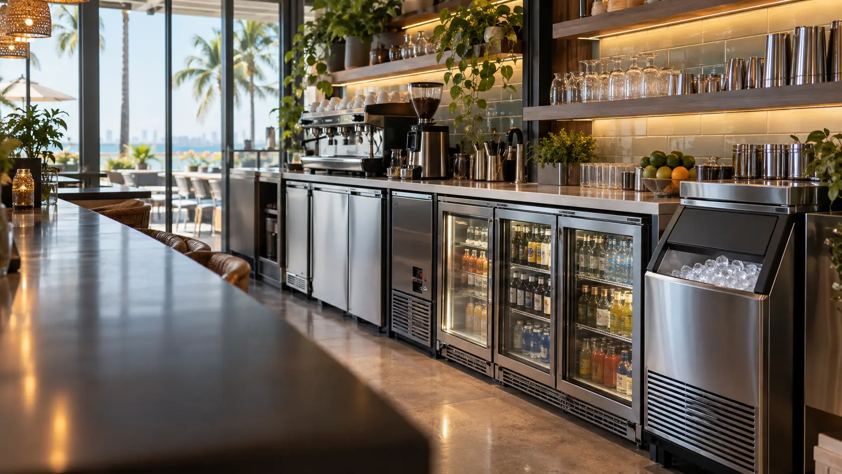 Bar and cafe refrigeration repair for beverage coolers and wine refrigeration in South Florida