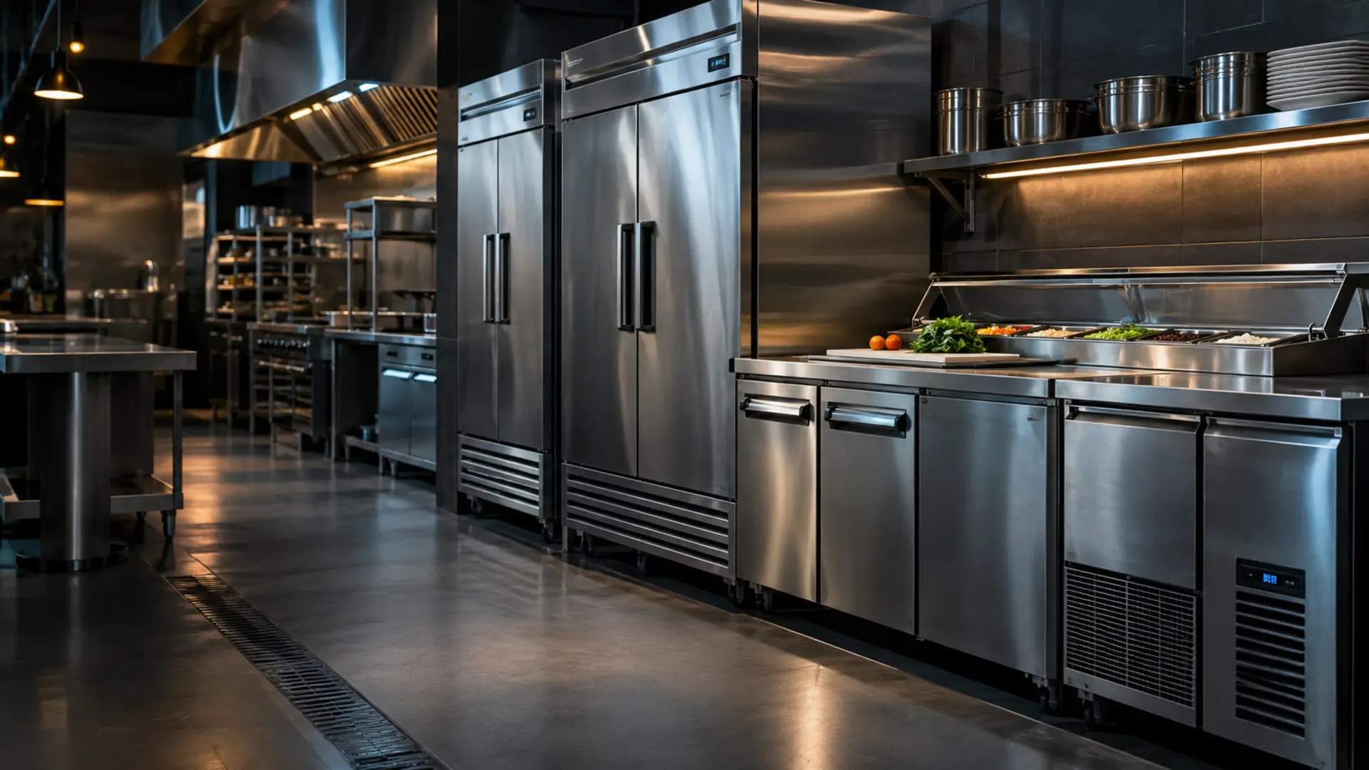 Professional commercial kitchen refrigeration equipment in South Florida